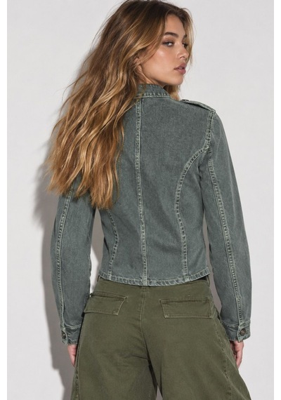Hiccup Düğmeli Denim Ceket Gri