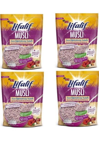 Eti Lifalif İnce Öğütülmüş Müsli Hibiskuslu 4 x 250G