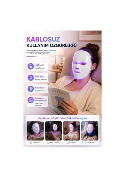 Robeve Auhma Ahb-08 Led Yüz Bakım Maskesi - 7 Renk Led Işık Teknolojisi, Kablosuz Kullanım, 400mah Şarjlı Batarya, Entegre Zamanlayıcı, Evde Profesyonel Cilt Bakım Cihazı, Led Skin Care Face Mask Robeve Auhma Ahb-08 Led Yüz Bakım Maskesi - 7 Renk Led Işık Teknolojisi, Kablosuz Kullanım, 400mah Şarjlı Batarya, Entegre Zamanlayıcı, Evde Profesyonel Cilt Bakım Cihazı, Led Skin Care Face Mask