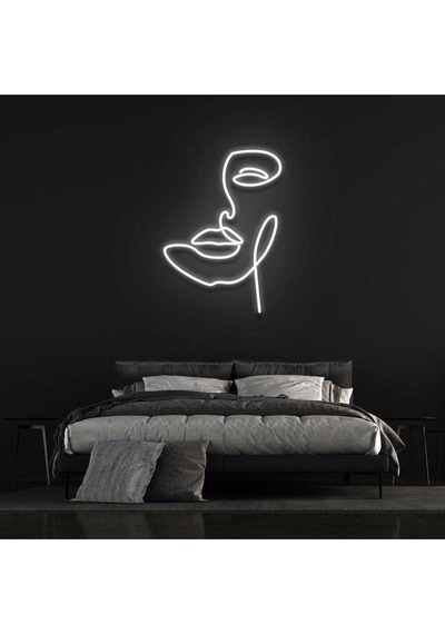 Yarım Yüz - Neon Led Dekoratif Duvar Yazısı Tabelası Aydınlatması Gece Lambası Smc -1018 Renkli