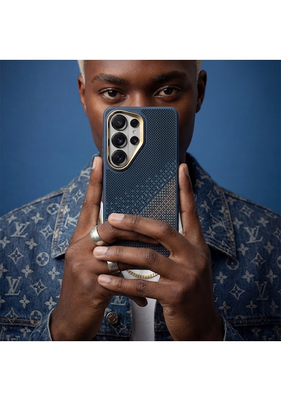 Galaxy S26 Ultra Uyumlu Kılıf M-safe Şarj Özellikli Raptic Aramid Skin Dual Serisi Kapak Lacivert Lacivert
