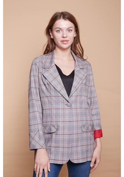 Ekoseli Yakalı Kolu Katlamalı Cep Kapaklı Boyfriend Hafif Likralı Kumaş Blazer Ceket-bordo Ekose Bordo Eks. Ekoseli Yakalı Kolu Katlamalı Cep Kapaklı Boyfriend Hafif Likralı Kumaş Blazer Ceket-bordo Ekose Bordo Eks.