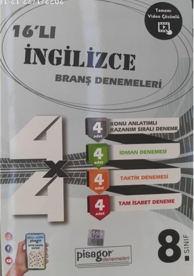 Zeka Küpü Yayınları Pisagor 16'Lı İngilizce Branş Denemeleri