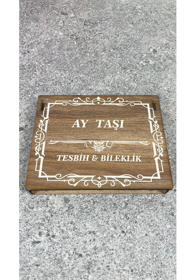 Ay Taşı Tesbih Ve Doğal Taş Bileklik Seti - Şık Hediye Kutulu Beyaz