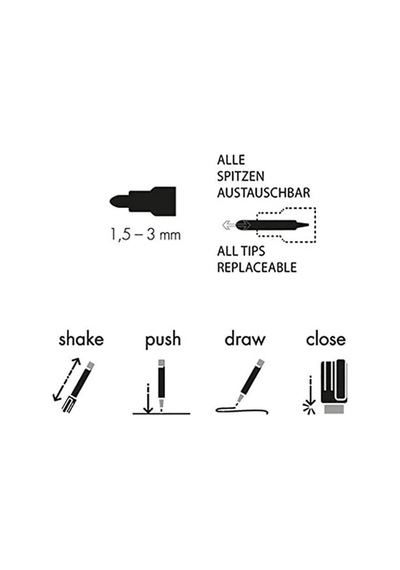 Marabu Yono Marker Set, 6x1.5-3MM Ma- 1240000004002