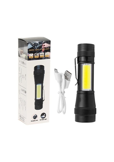 Powermaster Metal Su Geçirmez 3400 Lümen Power Ledli Şarjlı El Feneri Pm-14622 Şeffaf