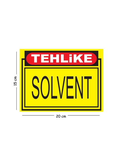 Metal Tehlike Solvent 15x20 Cm Uyarı İş Güvenliği Levhası