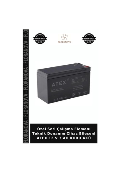 Özel Seri Çalışma Elemanı Teknik Donanım Cihaz Bileşeni Atex 12 V 7 Ah Kuru Akü