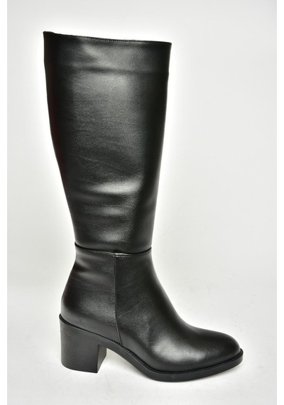 Fox Shoes T820076009 Siyah Kalın Topuklu Kadın Çizme Siyah