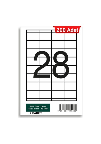 Herboy Hb-1028 52,5 X 41 Mm A4 Laser Etiket 200 Adet