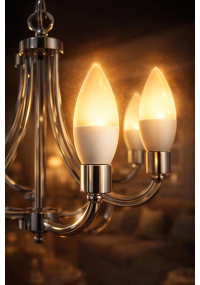 Tr 8w Led Ampul, E14 Duy, 3200k Sıcak Işık, Mum Tipi Genel