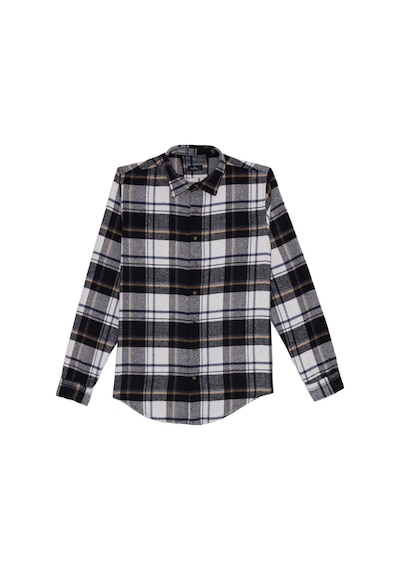 Tudors Erkek Slim Fit Dar Kesim Kareli Kışlık Oduncu Gömlek-42357 Ekru