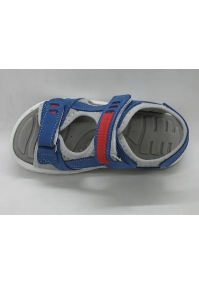 Toddler 490 Mavi Doğal Deri Anatomik Taban Çocuk Sandalet 30-35 Mavi