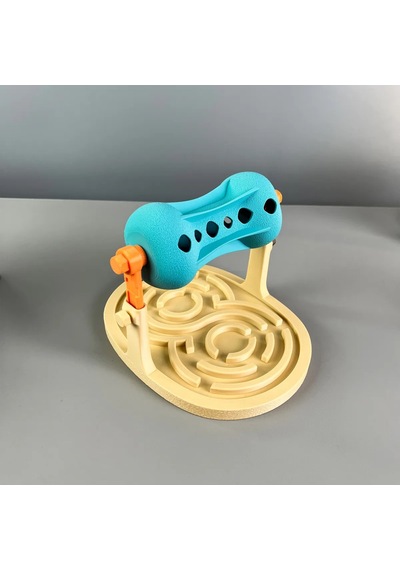 3d Baskı Labirentli Köpek Ve Kedi Zeka Oyuncağı Dönen Ödül Silindirli Yavaş Yeme Aktivite - Turkuaz Krem