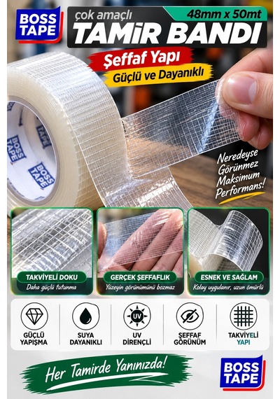 Cbandı 48 Mm X 50 Metre Suya Dayanıklı, Uv Dirençli, Güçlü Yapışkanlı Duct Tape