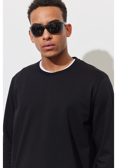 Altınyıldız Classıcs Erkek Sıyah Standart Fit Normal Kesim Bisiklet Yaka Sweatshirt SIYAH