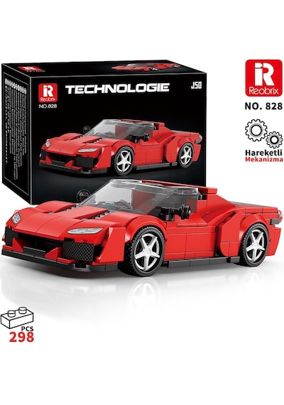 Reobrix Technic 828 Ferrari J50 Spor Araba Yaratıcı Yapı Blok Seti Building Blocks - 298 Parça