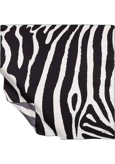 İpekevi Siyah Beyaz Makro Zebra Desenli Tivil İpek Eşarp Çok Renkli