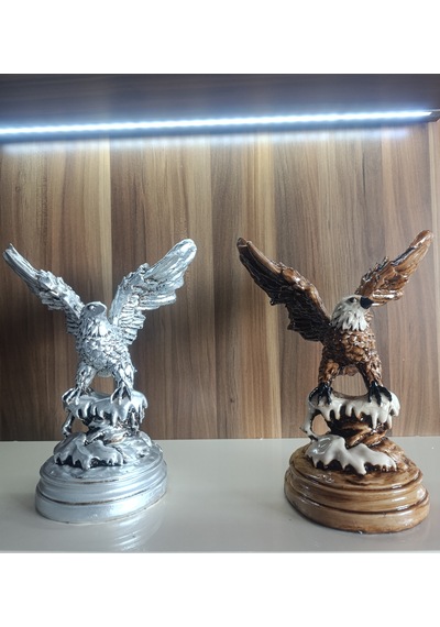 10cm -18cm Ebatlarında Kırılmaz Polyester,sarı Renk Kartal Biblo