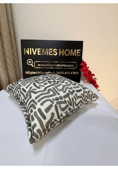 Nivemeshome Lucca Pl03 Yeni Sezon Kırlent Kılıfı Antrasit 45 X 45
