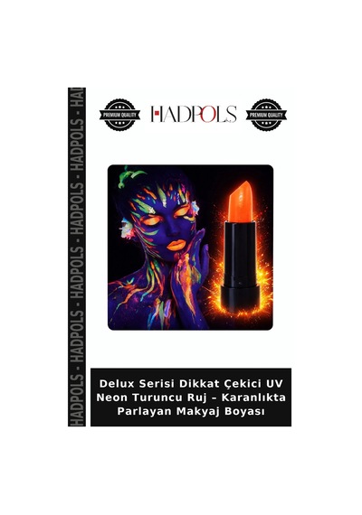 Delux Serisi Dikkat Çekici Uv Neon Turuncu Ruj Karanlıkta Parlayan Makyaj Boyası Belirtilmemiş