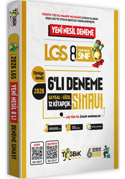2026  8.Sınıf Yeni Sistem LGS İlk Dönem Konularını Kapsayan SARMAL 6lı Deneme Paketi Dijital Çözümlü