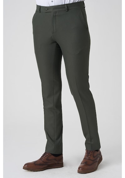 White Stone Alcobaça P1026 Slim Fit Kumaş Pantolon Yeşil Yeşil