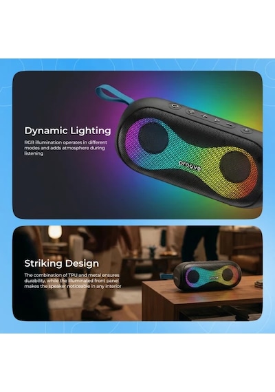Proove Soundtrap 3 30w Taşınabilir Bluetooth Hoparlör Tws & Rgb Işıklı Su Geçirmez Güçlü Bas