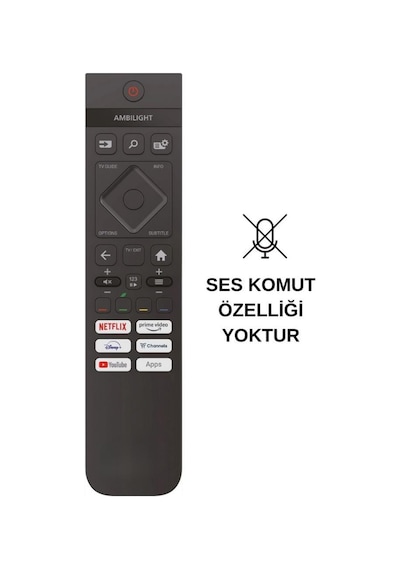 Philips Uyumlu The One The Xtra Serisi Amblight Tv Kumanda - Ses Komutsuz
