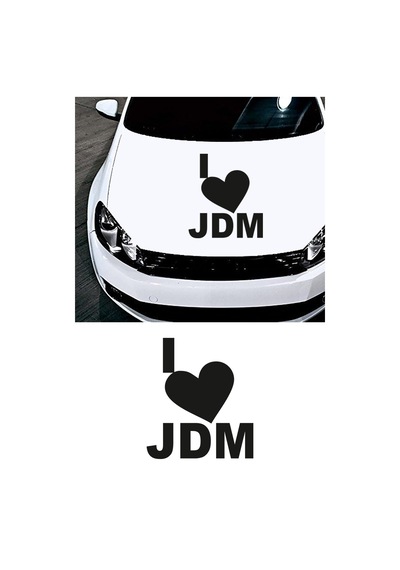 I Love Jdm Sticker, Jdm Oto Sticker 30x26 Cm