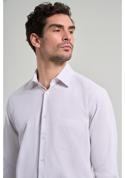 İmza Uzun Kol Çizgili Desen Bez Ayağı Sert Yaka Cepli Pamuklu Classic Comfort Fit Gömlek 1004250172 Bej İmza Uzun Kol Çizgili Desen Bez Ayağı Sert Yaka Cepli Pamuklu Classic Comfort Fit Gömlek 1004250172 Bej