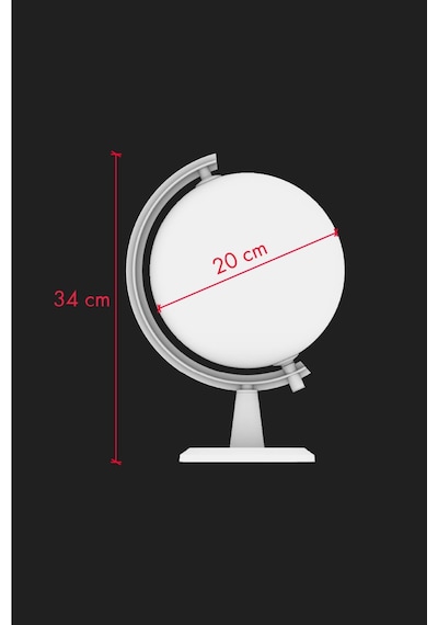 Gürbüz Işıksız Antik Dünya Küresi Modern Seri 20 Cm Çap