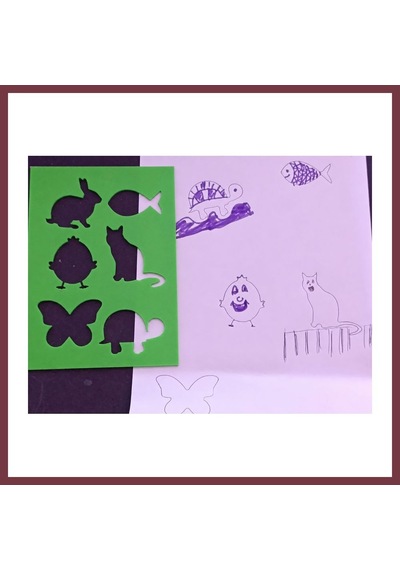 Storeşahin 3d Baskı Hayvan Figürleri Çizim Şablonu - Çoklu Desen Kalıbı - Yeşil Shn0720