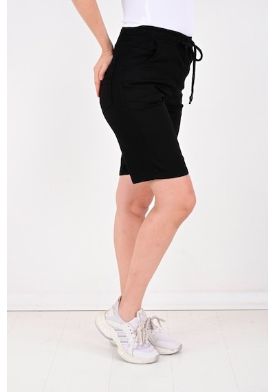 Black Steel Kadın Gabardin Şort-7100 Haki