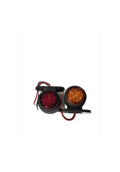 Ahmet Otomotiv Mercekli Mini Takoz 12 Ledli Sarı-kırmızı 12v-24v