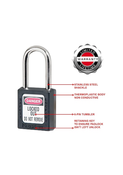 Master Lock Ml410blk Çeşitli Asma Kilit Girdi, Siyah