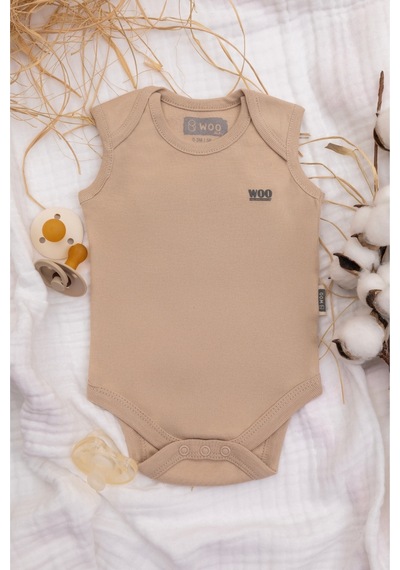 Woo Baby Taş Askılı Body-zıbın 6-9m 68 Cm Taş Rengi