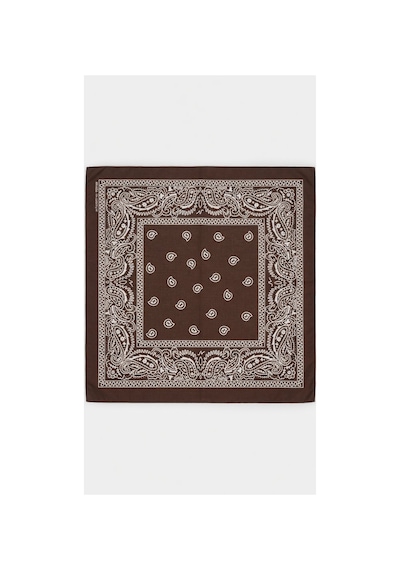 Mollycrush Unisex Kahverengi Şal Desenli Bandana Günlük Saç Aksesuarı, Boyunluk Ve Outdoor Fular Kahverengi