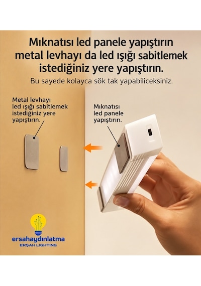 Hareket Sensörlü Şarjlı Led Lamba 30 Cm Gün Işığı