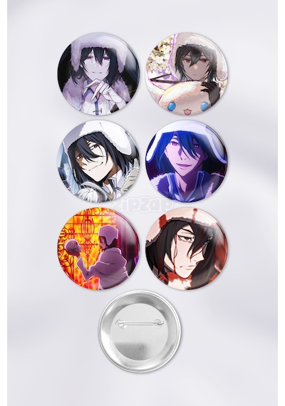 Fyodor Dostoevsky Bungou Stray Dogs Çanta Süsü Rozet İğneli Buton Rozet Seti 6 Adet Altılı