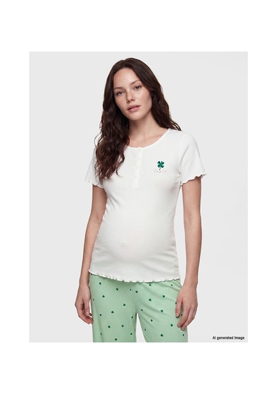 Lcw Dream Yeşil Bisiklet Yaka Hamile Kaprili Pijama Takımı