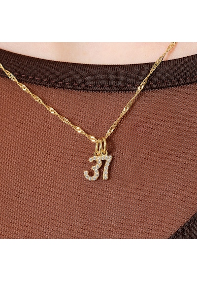 14 Ayar Altın Taşlı 5 Rakamı Kolye Ucu - Özgür Ruhlar İçin Sayı Kolye