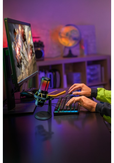 Vx320 Yayıncı Mikrofonu Ve Vx100 Stant Seti Dokunmatik Rgb Led Titreşim Önleme Çok Yönlü Kardioid