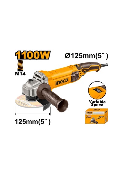 Avuç Taşlama 125 Mm 1100 Watt Devir Ayarlı - Ing-ag1100385e