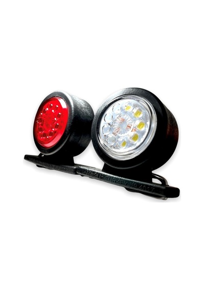 Ahmet Otomotiv 2 Adet Mercekli Takoz Lamba Kırmızı-beyaz 12v-24v
