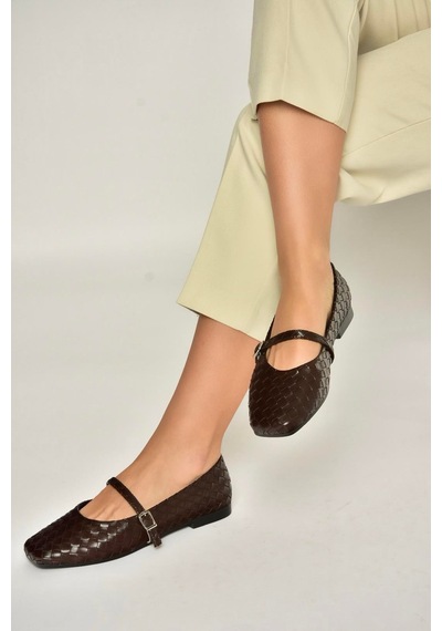 Fox Shoes Y726368209 Kahverengi Düz Kadın Babet Kahverengi