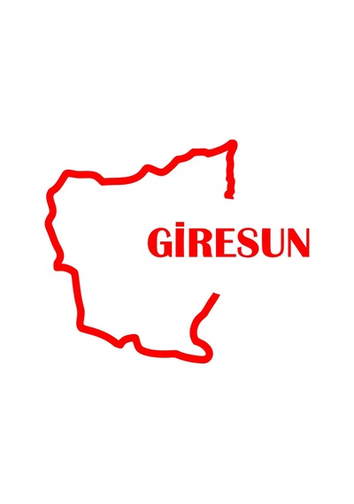 Giresun Harita Araba Sticker 17x17 Cm Kırmızı