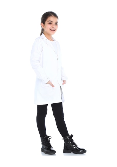 Tülü Akkoç Kız Çocuk Doktor Önlüğü Beyaz