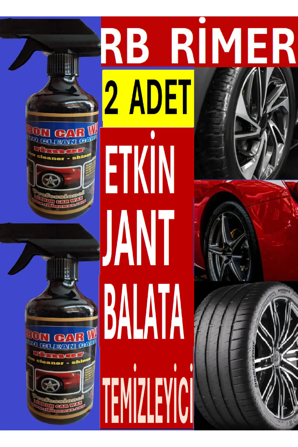 2 Adet Rb Rimer Etkin Jant - Balata Temizleyici 500 Ml