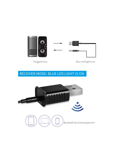 2 Arada 1 Yayıcı Alıcı Ble 5.0 2 Mod Araç Ses Çok Fonksiyonlu Adaptör Bluetooth Uyumlu